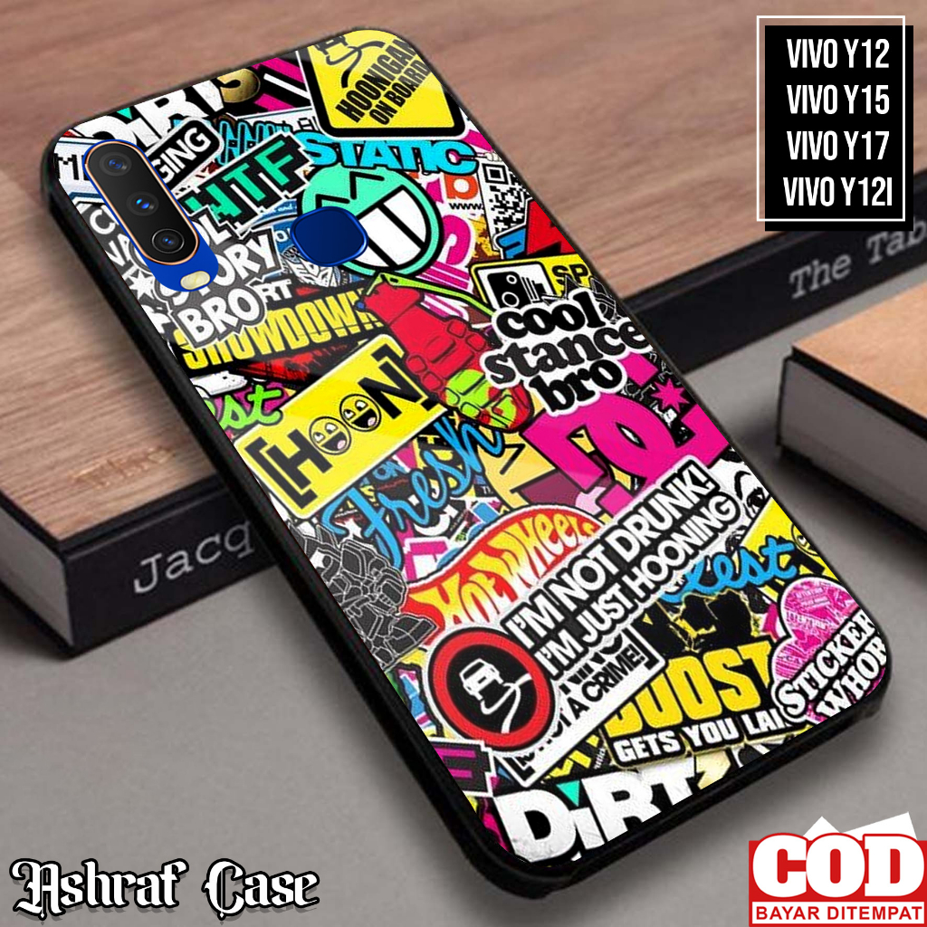 Case Vivo Y12/Y12i/Y15/Y17 - Casing Vivo Y12i/Y15/Y17 ( GRAFF ) Softcase Glass Kaca - Kesing Hp - Si