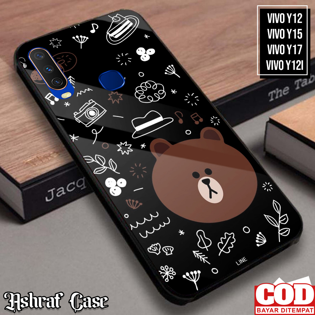 Case Vivo Y12/Y12i/Y15/Y17 - Casing Vivo Y12i/Y15/Y17 ( LN ) Softcase Glass Kaca - Kesing Hp - Silik