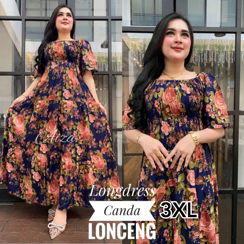 Longdress Canda Lonceng Mawar Berdusta Jumbo Ukuran 3XL