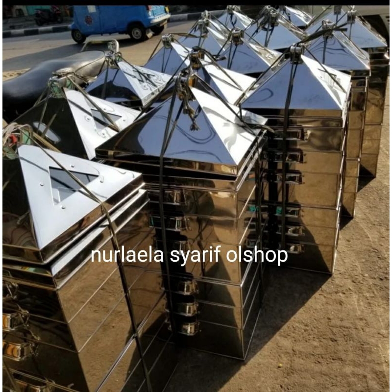 Klakat Kukusan 2 Susun Stainless 40 cm Panci Steamer Persegi