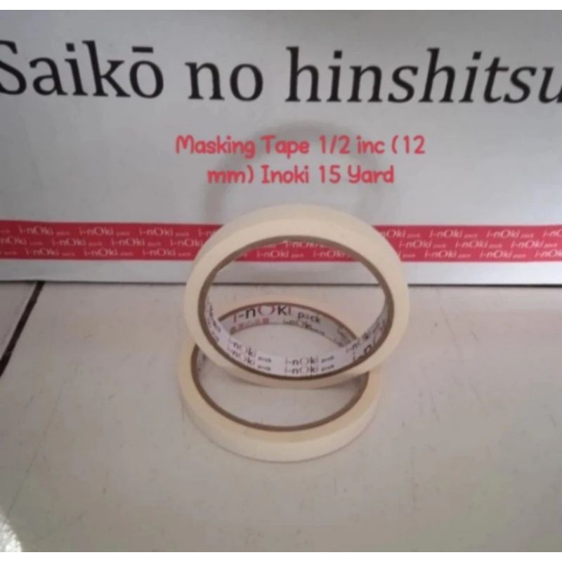 

lakban kertas/ masking tape inoki 1/2 inc 12mm x 15 yard