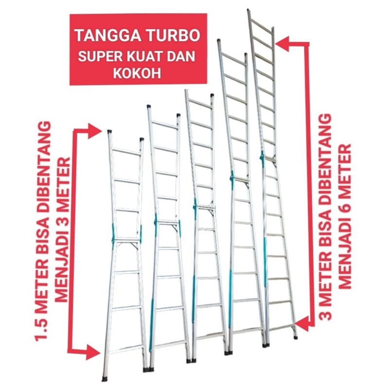 TANGGA LIPAT ALUMINIUM SUPER JUMBO 1,5 METER