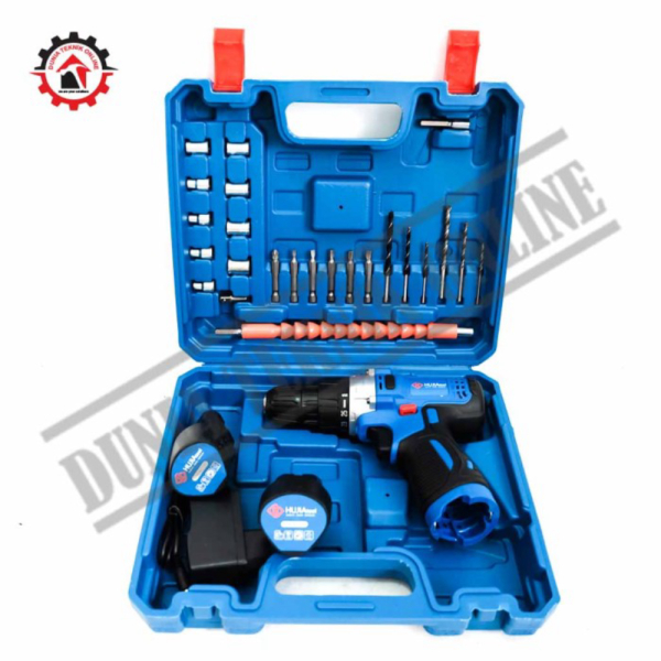 Mesin Bor Baterai Cordless Drill HUJIA PRO1012 Fullset Aksesoris Origi Berkualitas
