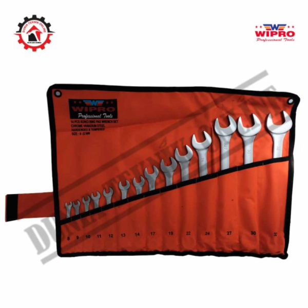 Kunci Ring Pas Set 14Pcs 8-32mm Wipro Satin Berkualitas