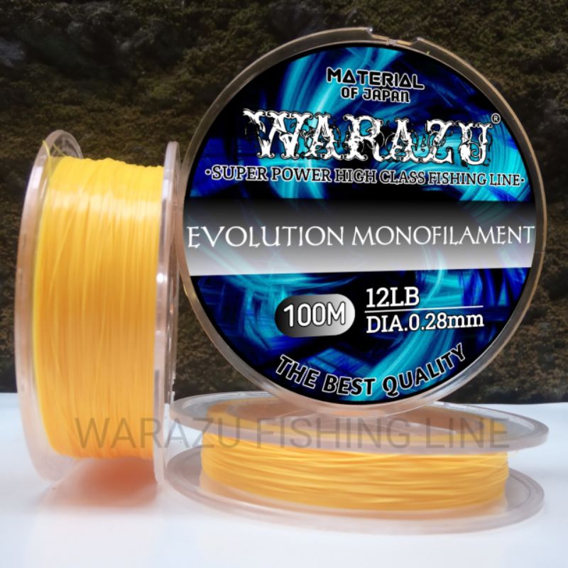 SENAR PANCING WARAZU FISHING LINE 100M KUNING PEPAYA KUAT ANTI KRITING ELASTIS MUDAH TENGGELAM DAN T