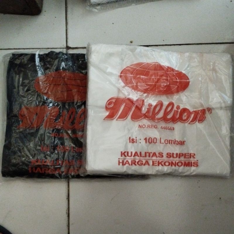 kantong kresek 28 hitam / putih