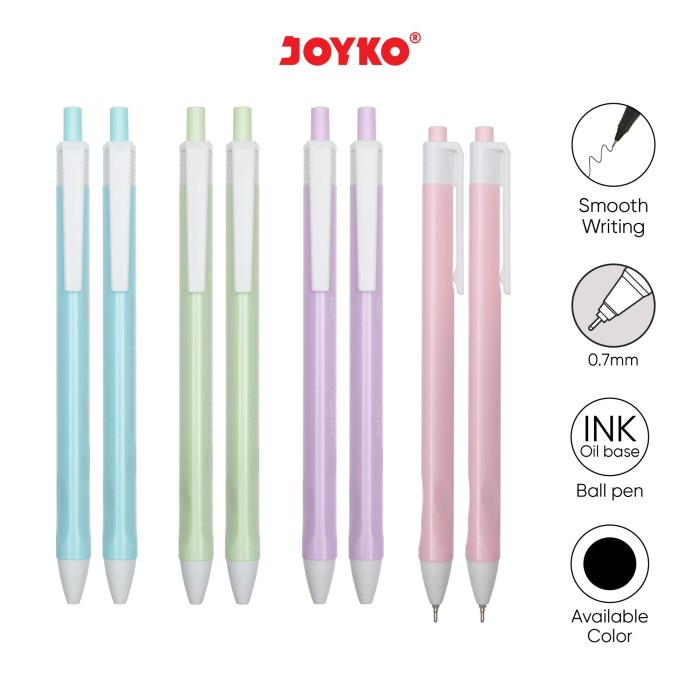 

(1 Biji) Bolpen Joyko BP-342 Vokus Pastel 0.7 mm Ball Pen / Pulpen Pena Joyko BP-342 (1 Biji)