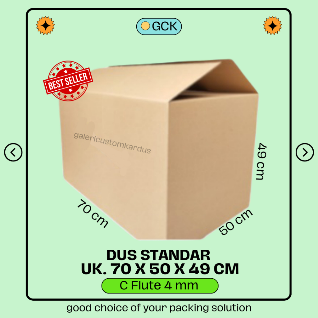 

(Min. Order 3 pcs) Kardus Packing Dus Besar Jumbo Currogated Box Barang 70x50x49 C Flute