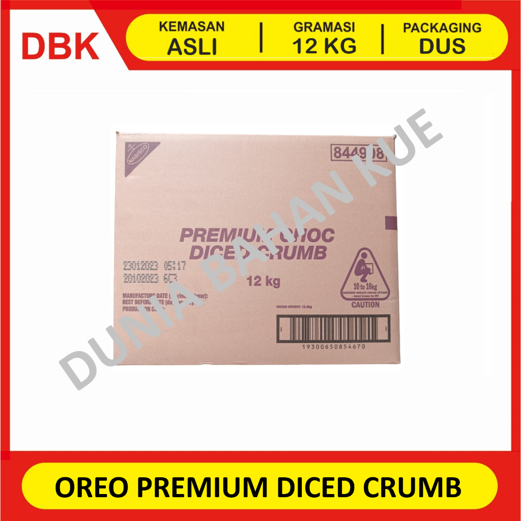 

OREO PREMIUM CHOCOLATE DICE CRUMB - 1 DUS 12 KG - OREO KASAR