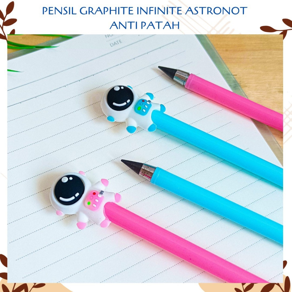 

pensil graphite infinite Astronot pencil robot anti patah alat-alat sekolah aesthetic termurah