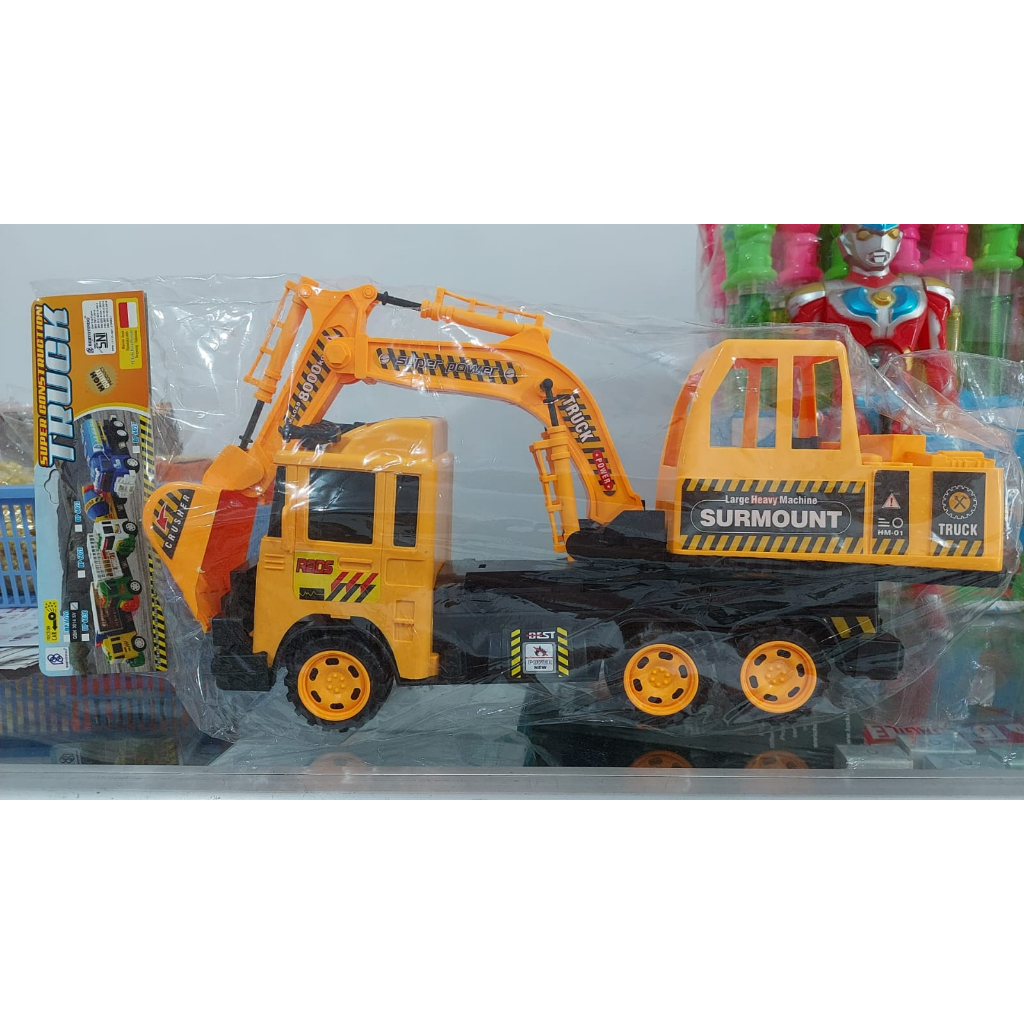 Construction Trucks Excavator / Mainan Anak Mobil Truk Beko Konstruksi Friction