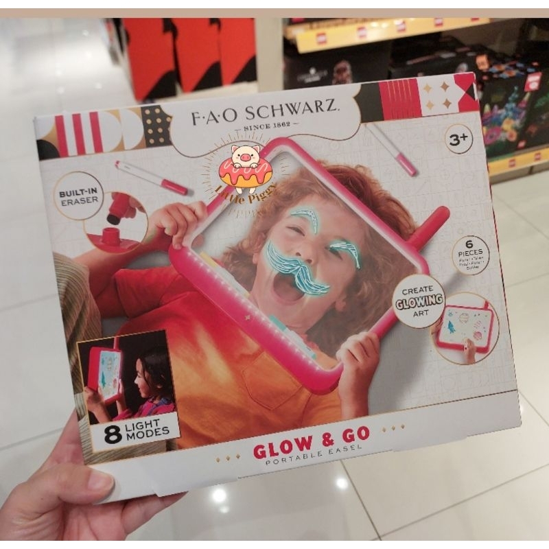 

Fao schwarz glow and go portable drawing board easel