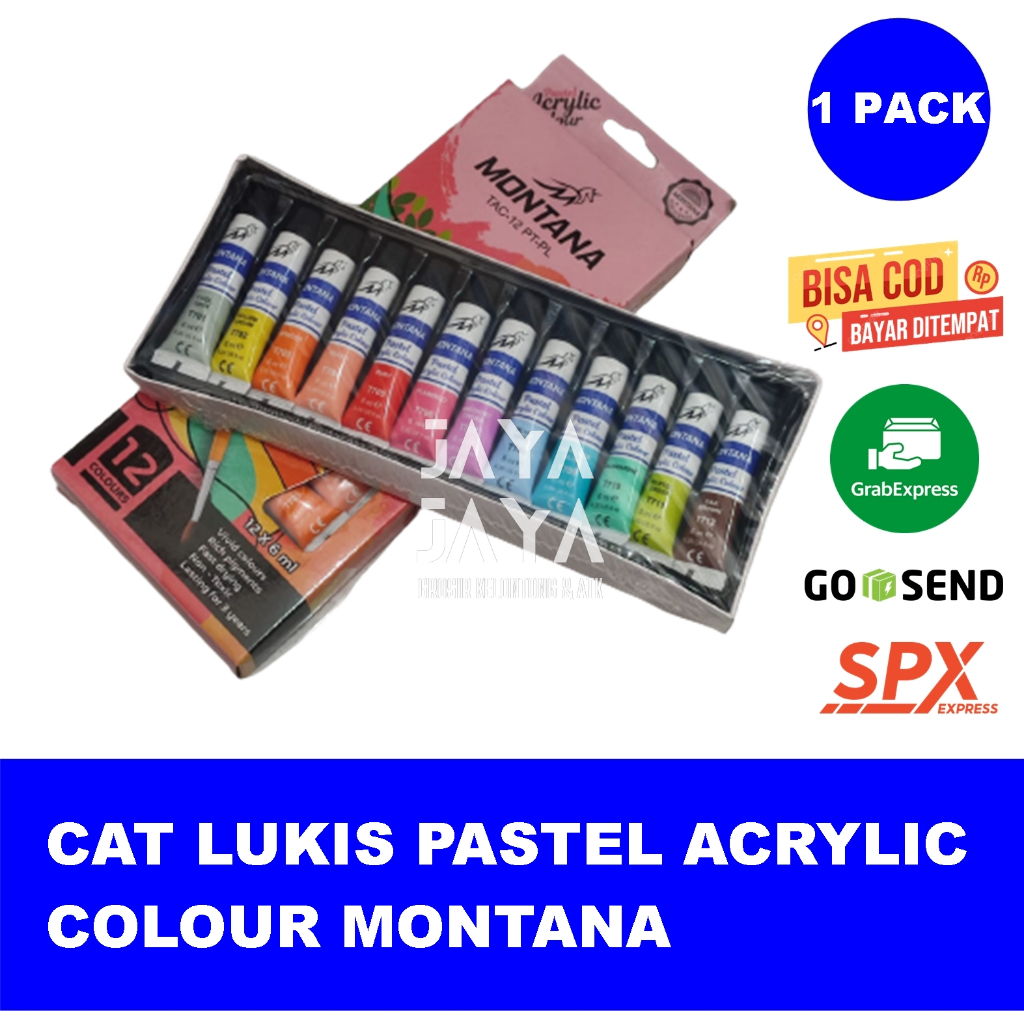 

CAT LUKIS PASTEL ACRYLIC COLOUR MONTANA ISI 12 CAT LUKIS / CAT WARNA
