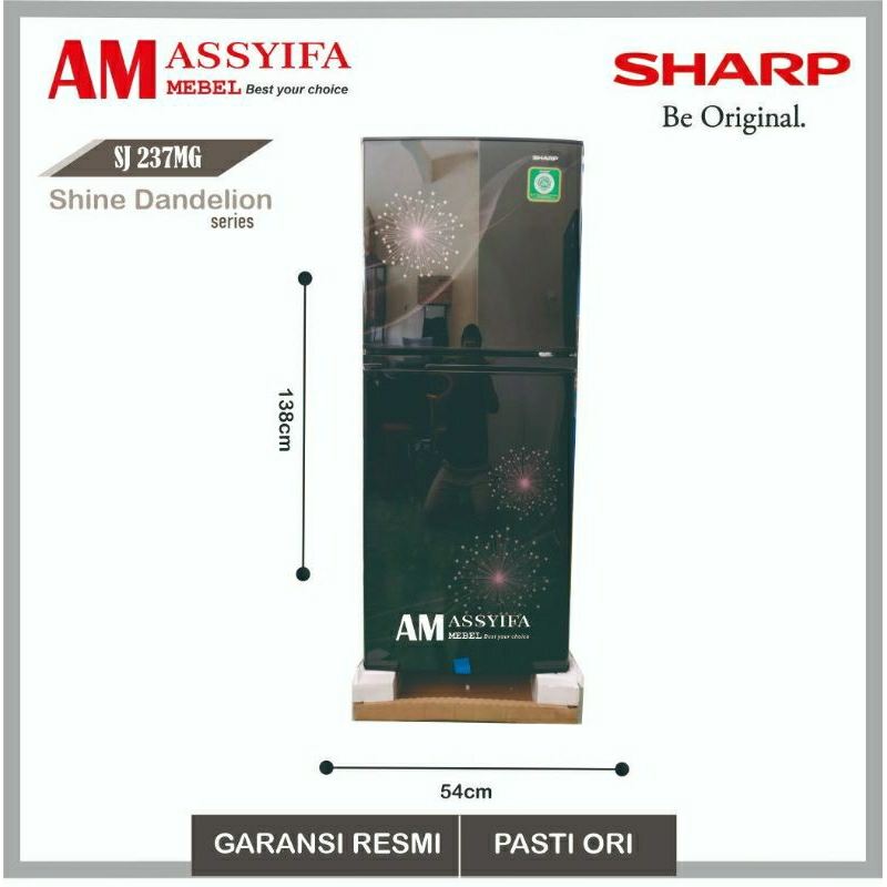 Kulkas Sharp 2 Pintu Shine Series SJ 237 MG