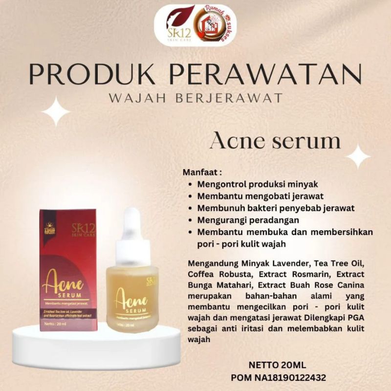 Serum Jerawat SR 12 untuk Mengatasi Jerawat dan Mengontrol Minyak Wajah dengan Aman