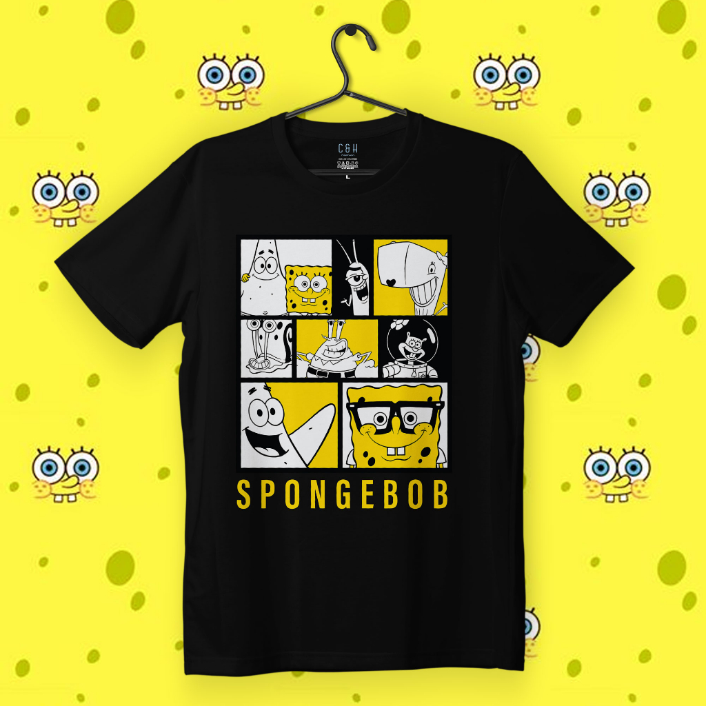 KAOS KARTUN SPONGEBOB | KAOS DISTRO PRIA WANITA ORI BY C&H | CHSPB 016