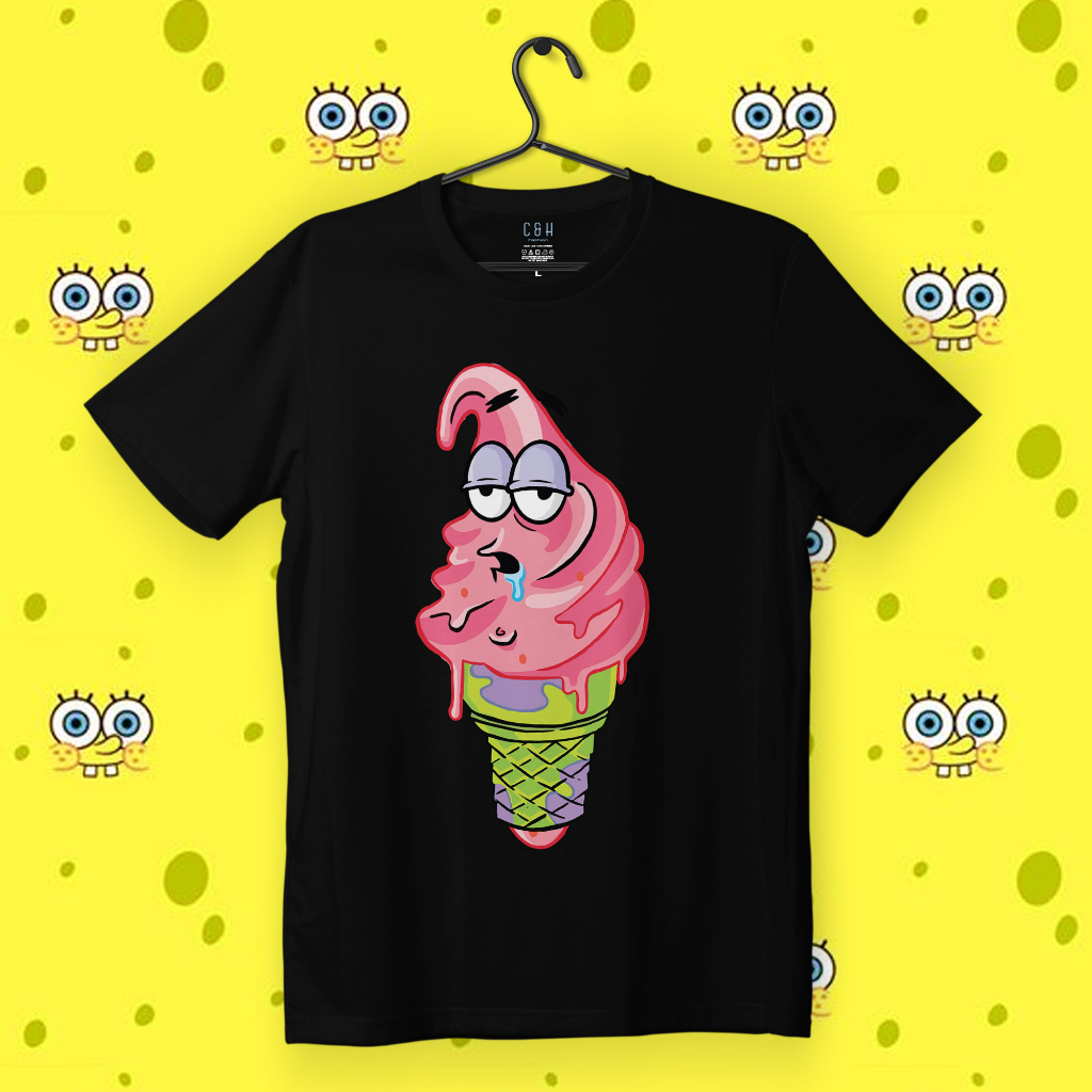 KAOS KARTUN SPONGEBOB | KAOS DISTRO PRIA WANITA ORI BY C&H | CHSPB 012