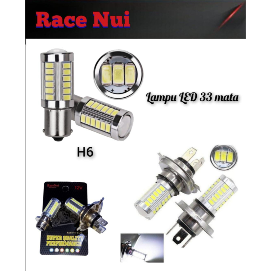 Lampu Depan Led 33 Mata Lampu Bohlam 33 Titik H4 H6 Universal Semua Motor Matic Bebek Vixion Ninja