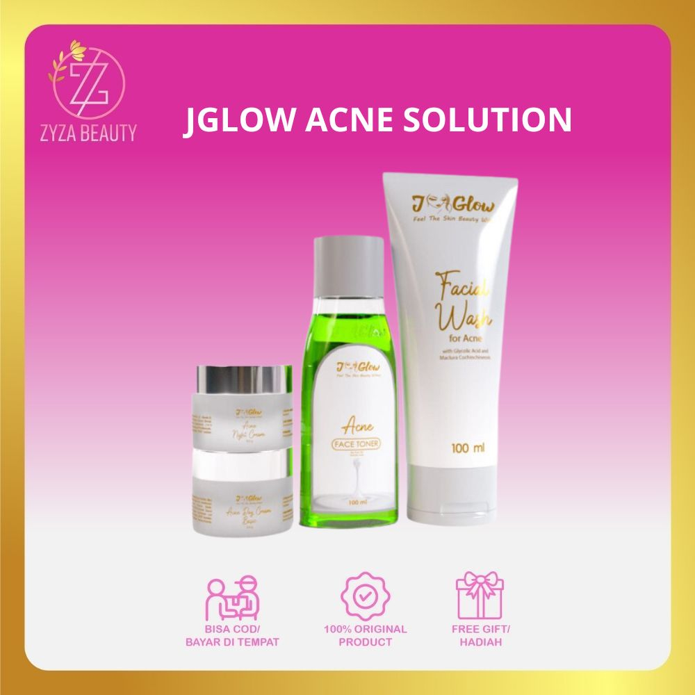 Jglow Skincare Paket Acne Solution - Ampuh Untuk Jerawat Dan Bruntus - 4pcs Non Serum