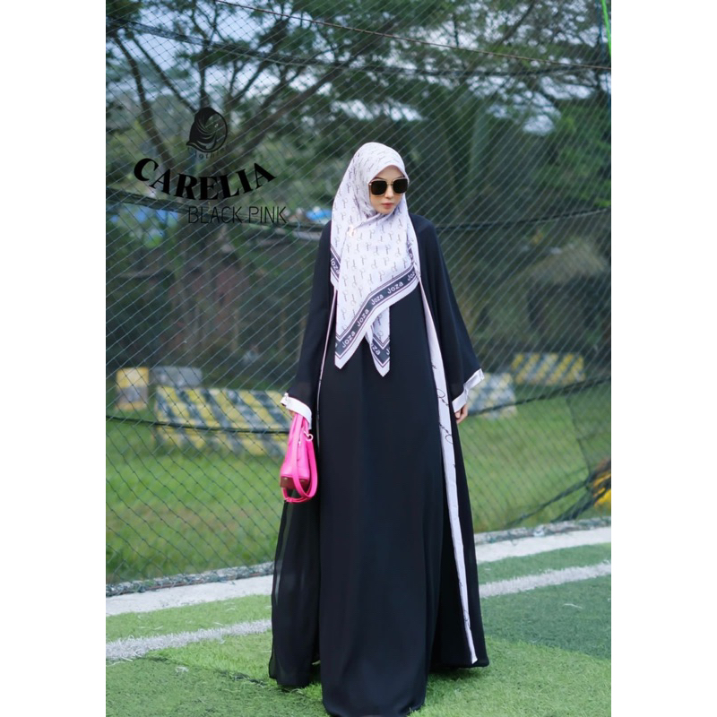 CERELIA BLACK PINK JOZA ARINA CLOTHING GAMIS HITAM UMROH HAJI PUTIH