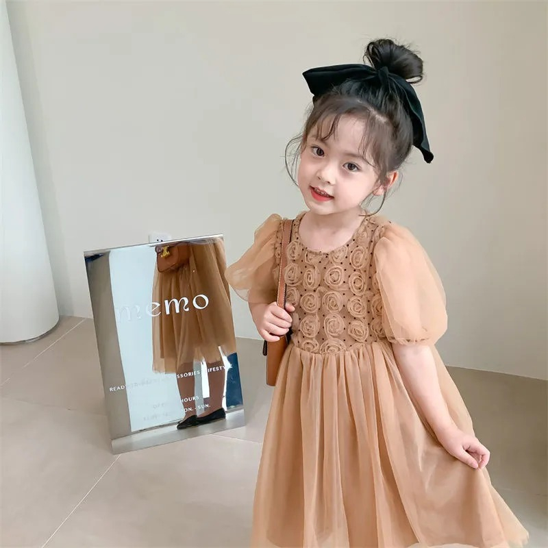 Dress Import Premium Anak Perempuan Usia 1-4 Tahun | Dress Tutu Tile Lengan Pendek Variasi Dada Brok