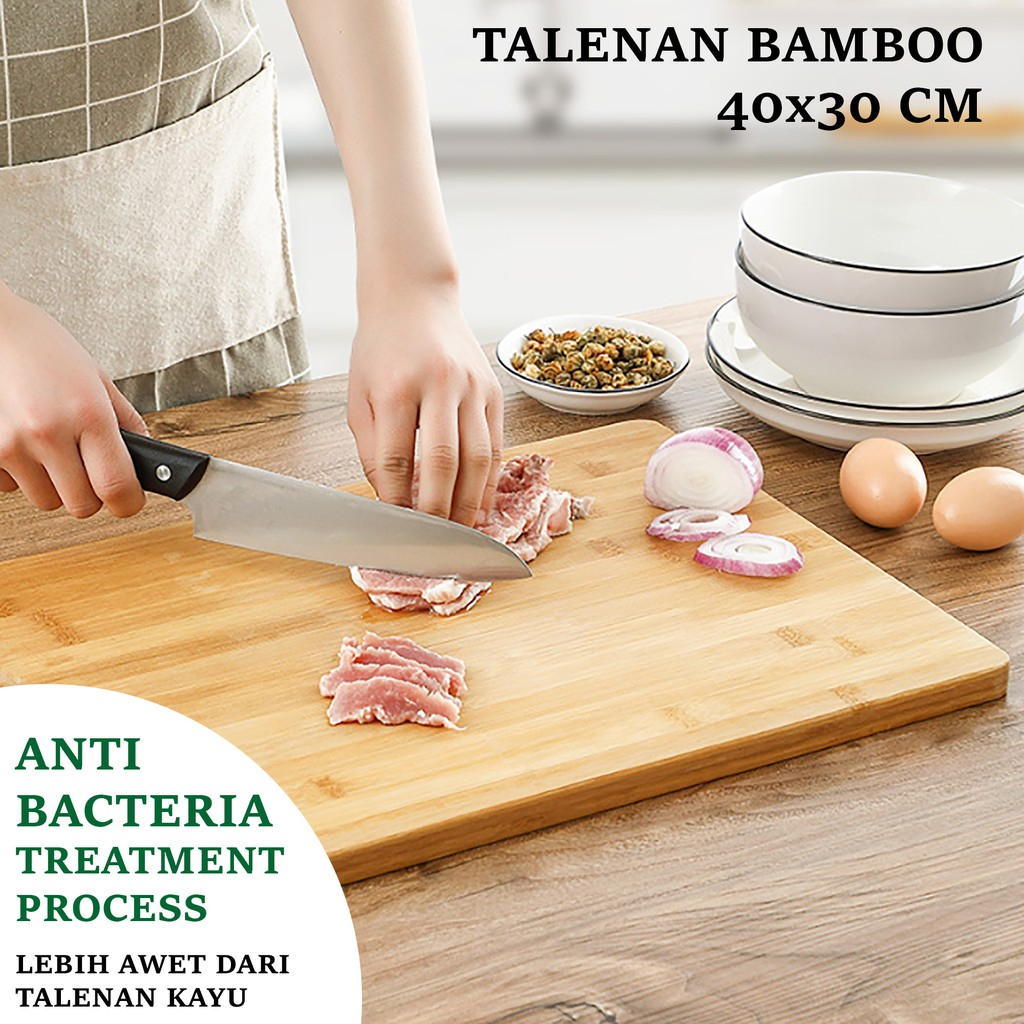 JUMBO | Papan Talenan Kayu Bambu Besar Bamboo Cutting Board 30*40 cm