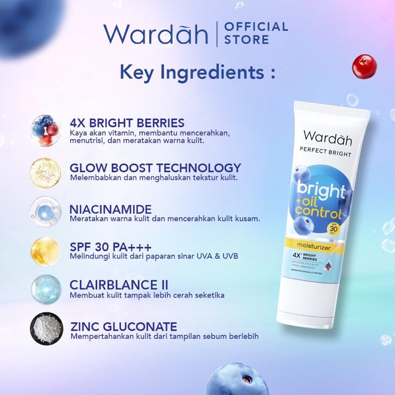 Wardah Perfect Bright Oil Control Moisturizer SPF 30 PA+++ Pelembab Mencerahkan Moist Original BPOM COD