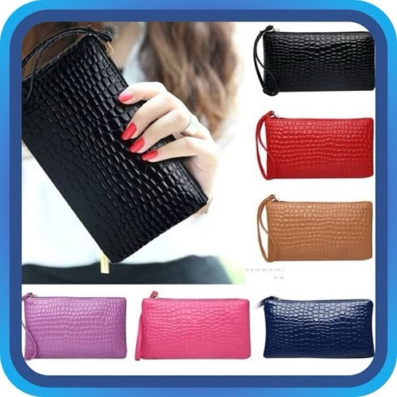 Dompet HP Motif Kulit Buaya / Dompet Wanita / Pouch / Dompet Import