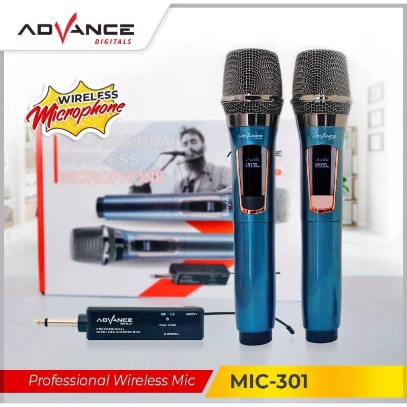 Mic Wireless Advance MIC-301 Karaoke Double Wireless Mic
