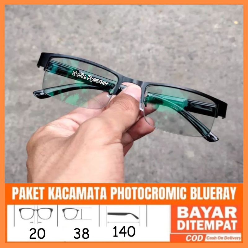 KACAMATA PHOTOCROMIC ANTI RADIASI - Kacamata Minus Plus Pria Wanita Original