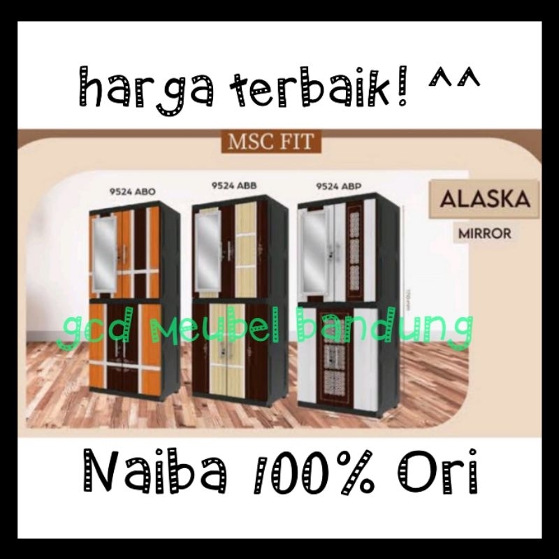 Lemari Plastik Naiba Fit - Bandung - Naiba Fit 9524 Kaca