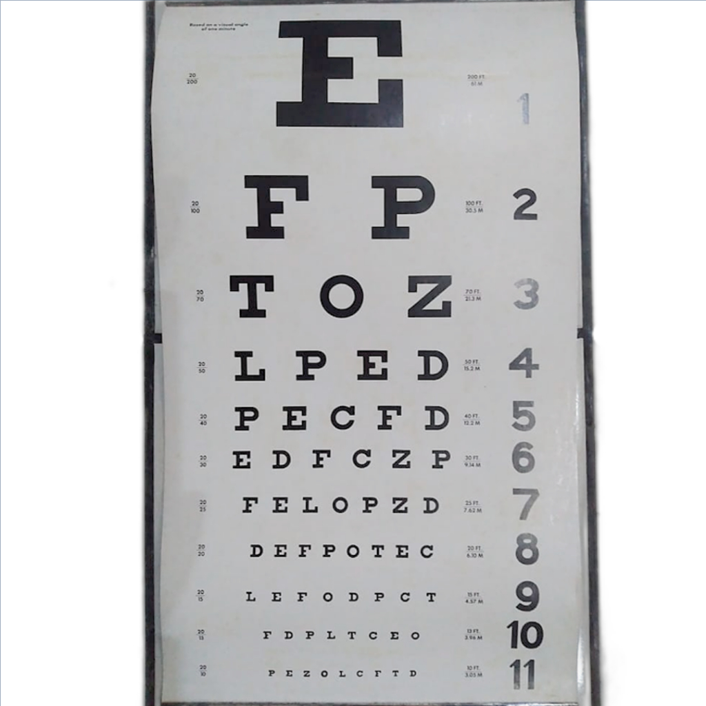 snellen chart test poster alat tes periksa mata minus rabun jauh visus