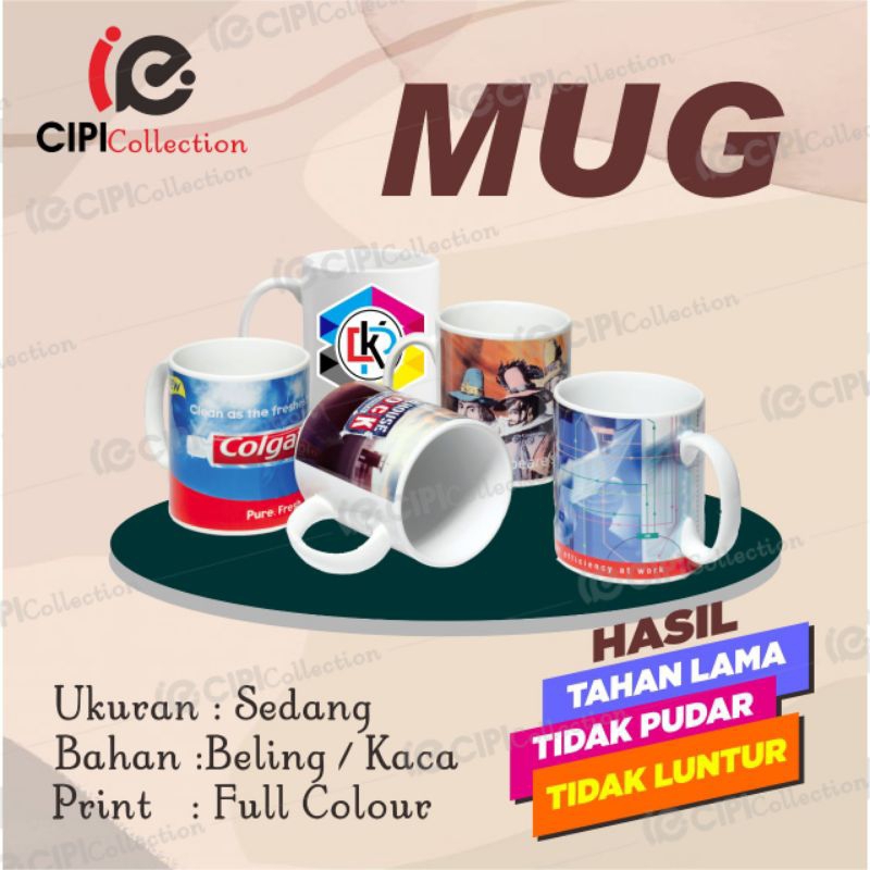 GELAS MUG CUSTOM + BOX + BUBLEWRAP