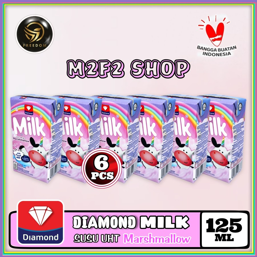 

DIAMOND Milk Susu Kotak UHT Marshmallow - 125 ml (Kemasan 6 Pcs)