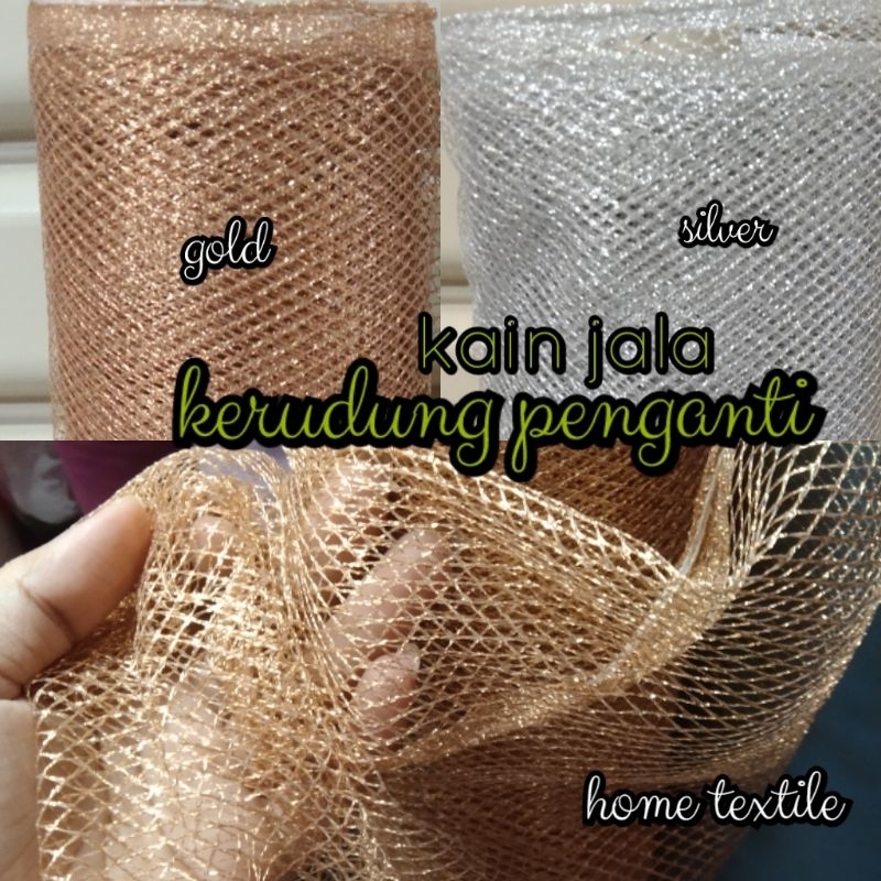 kain lame jala gold silver kain aksesoris kerudung pengantin