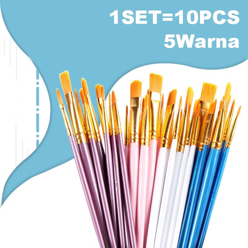 

PAINT BRUSH 1SET ISI 10 / KUAS LUKIS ISI 10PCS / 1SET KUAS LUKIS BERBEDA BENTUK