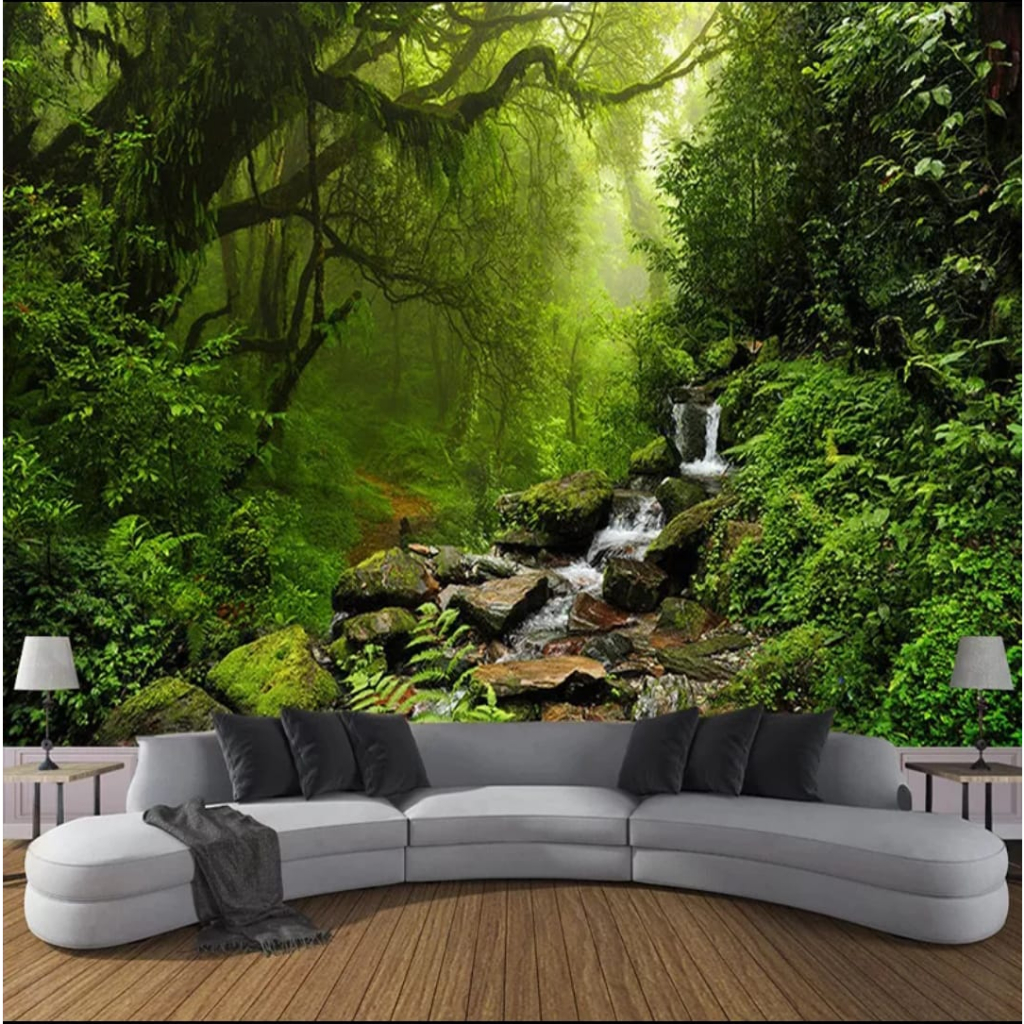 WALLPAPER DINDING HUTAN 3D - WALLPAPER DINDING HUTAN TROPIS - WALLPAPER DINDING MURAH HUTAN 3D