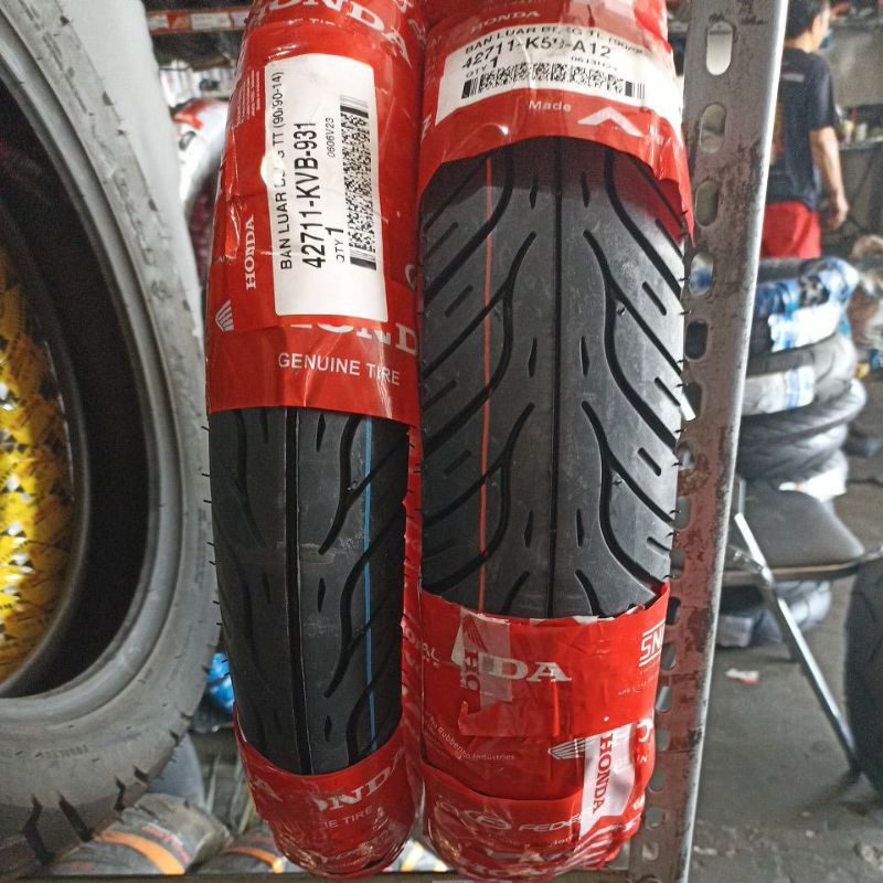 Ban Matic Honda 90/90-14 K59 Tubeless / KVB Tubetipe atau Non Tubeless  Ban Asli AHM Untuk Beat atau