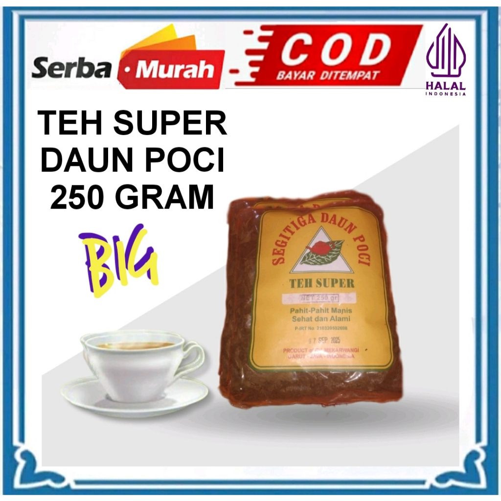 

TEH POCI TEH SUPER DAUN POCI BIG 250GRAM TEH SEGITIGA