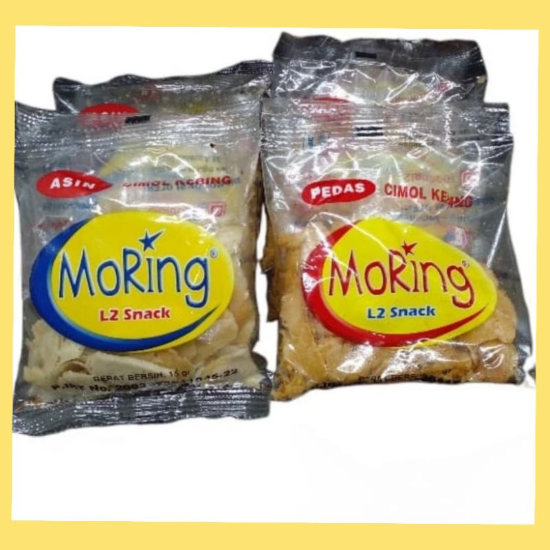 

Moring(Cimol Kering)Asin/Pedas Gurih (Kemasan Besar) jajanan Pasar Murah isi 10/pak(Renceng)