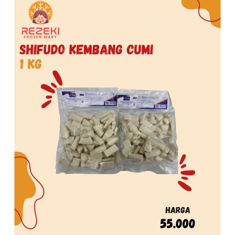 

Shifudo Kembang Cumi 1 Kg | Ikan Olahan Bentuk Kembang Cumi | Imitation Squid Flower | Frozen Food Murah