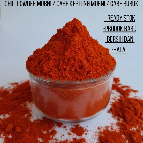 

Chili powder murni / cabe keriting murni / cabe bubuk