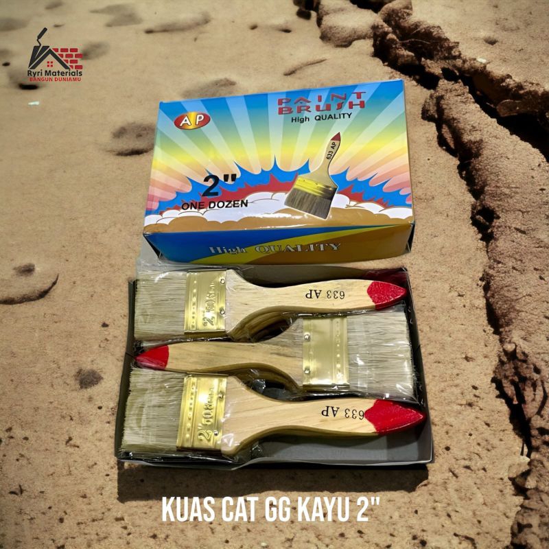 Kuas cat 2" inch AP / Kuas cat 2" inch / Kuas cat gagang kayu