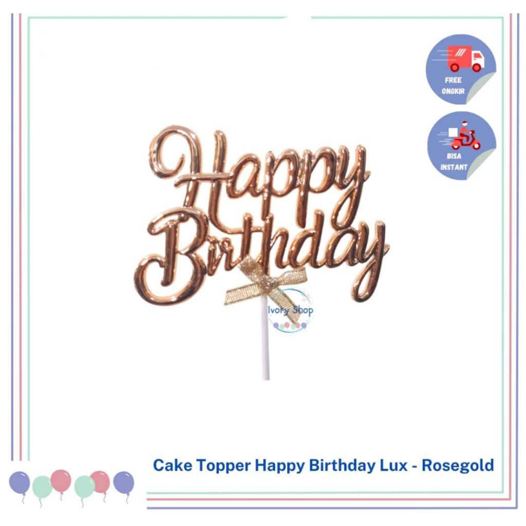 

CAKE TOPPER HAPPYBIRTHDAY LUX GOLD