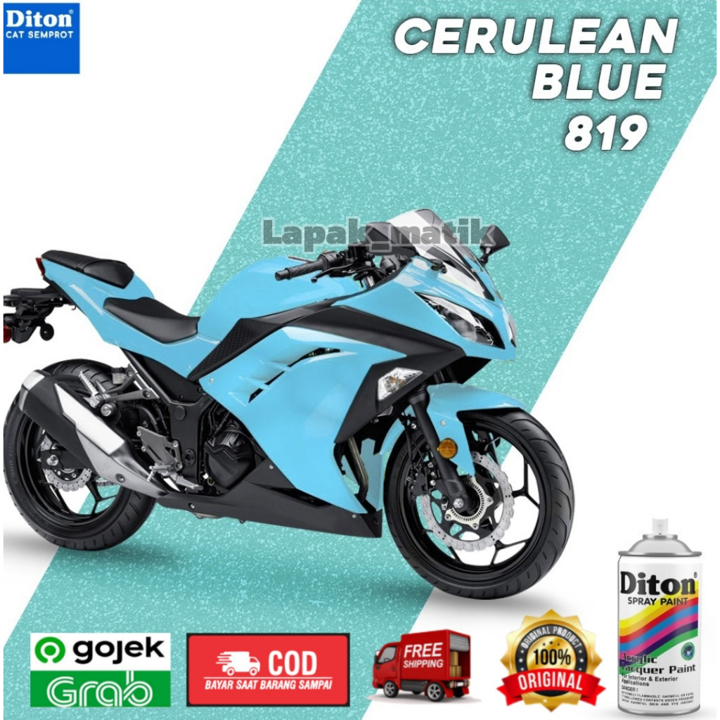 Pilok Pilox DITON CERULEAN BLUE 819 BIRU LANGIT 300ml Cat Semprot Pylox