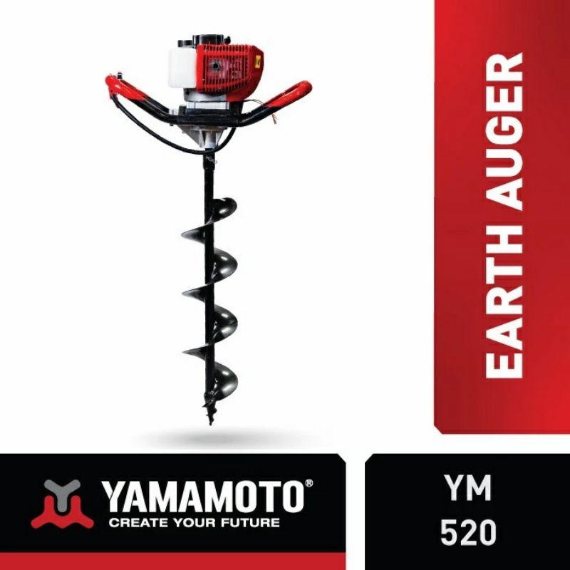 mesin BOR TANAH / earth auger YAMAMOTO YM 520(komplit sama mata bor diameter 15CM / 20cm)