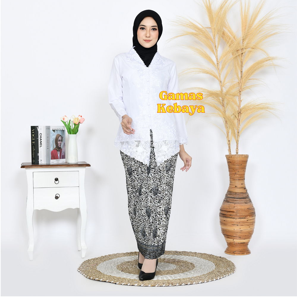 CUCI GUDANG (DIJAMIN REALPICT) KEBAYA ENCIM PREMIUM WARNA PUTIH/KEBAYA BORDIR/KEBAYA MODERN/KEBAYA