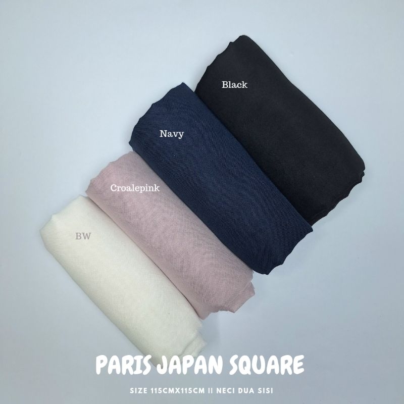 PARIS JAPAN Jilbab segiempat polos neci dua sisi