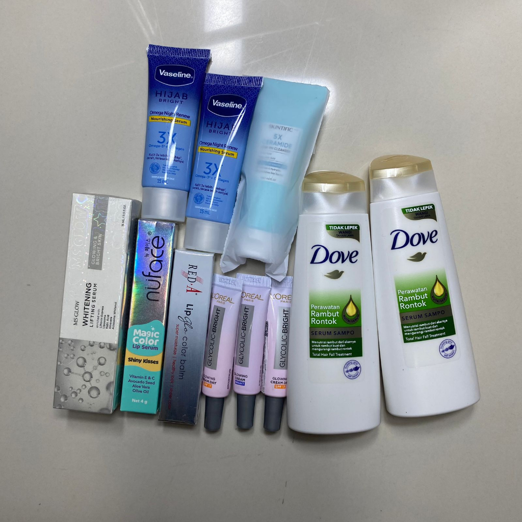 SERBA 10 RIBU (Dove Shampoo Rambut Rontok - Skintific 5x Ceramide Cleanser - Vaseline Hijab Bright 1