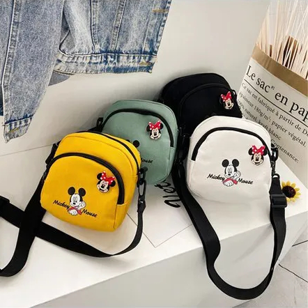 TASNOVAKU - Sling Bag Mini MICKEY MOUSE / Tas Slempang Wanita Kanvas Stylish Trendy